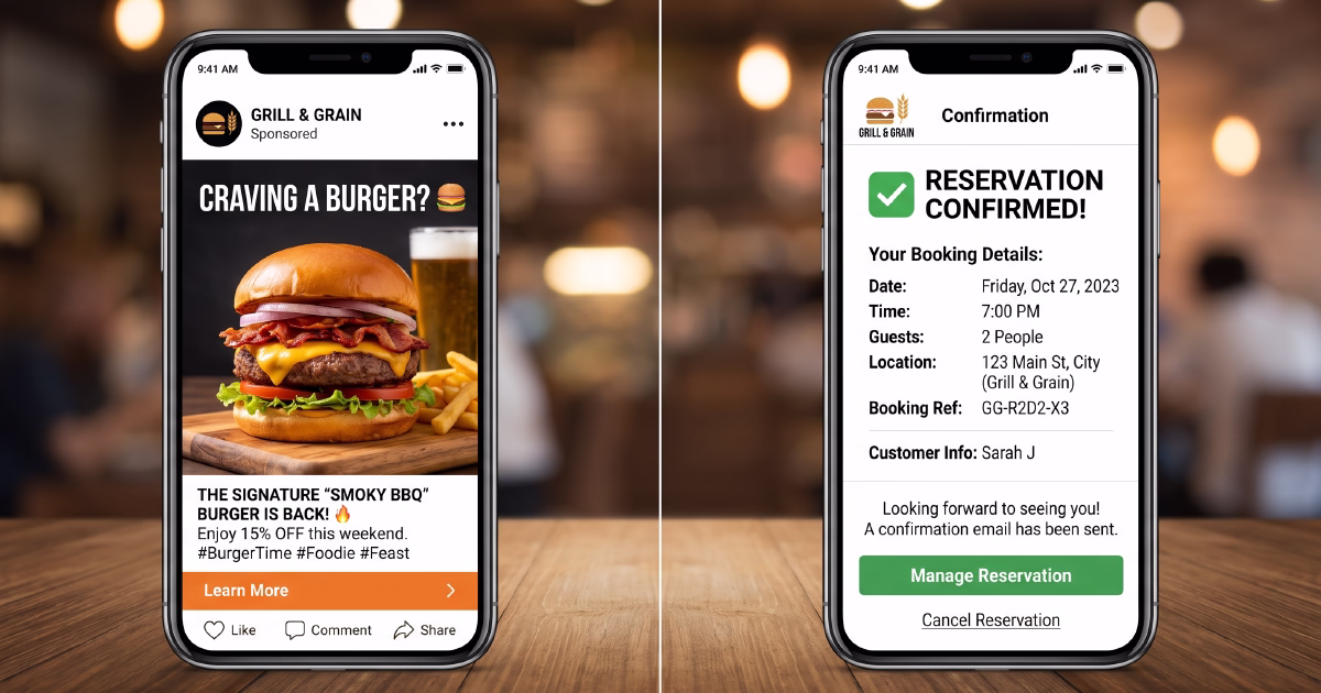 Paid ads for restaurants driving reservations